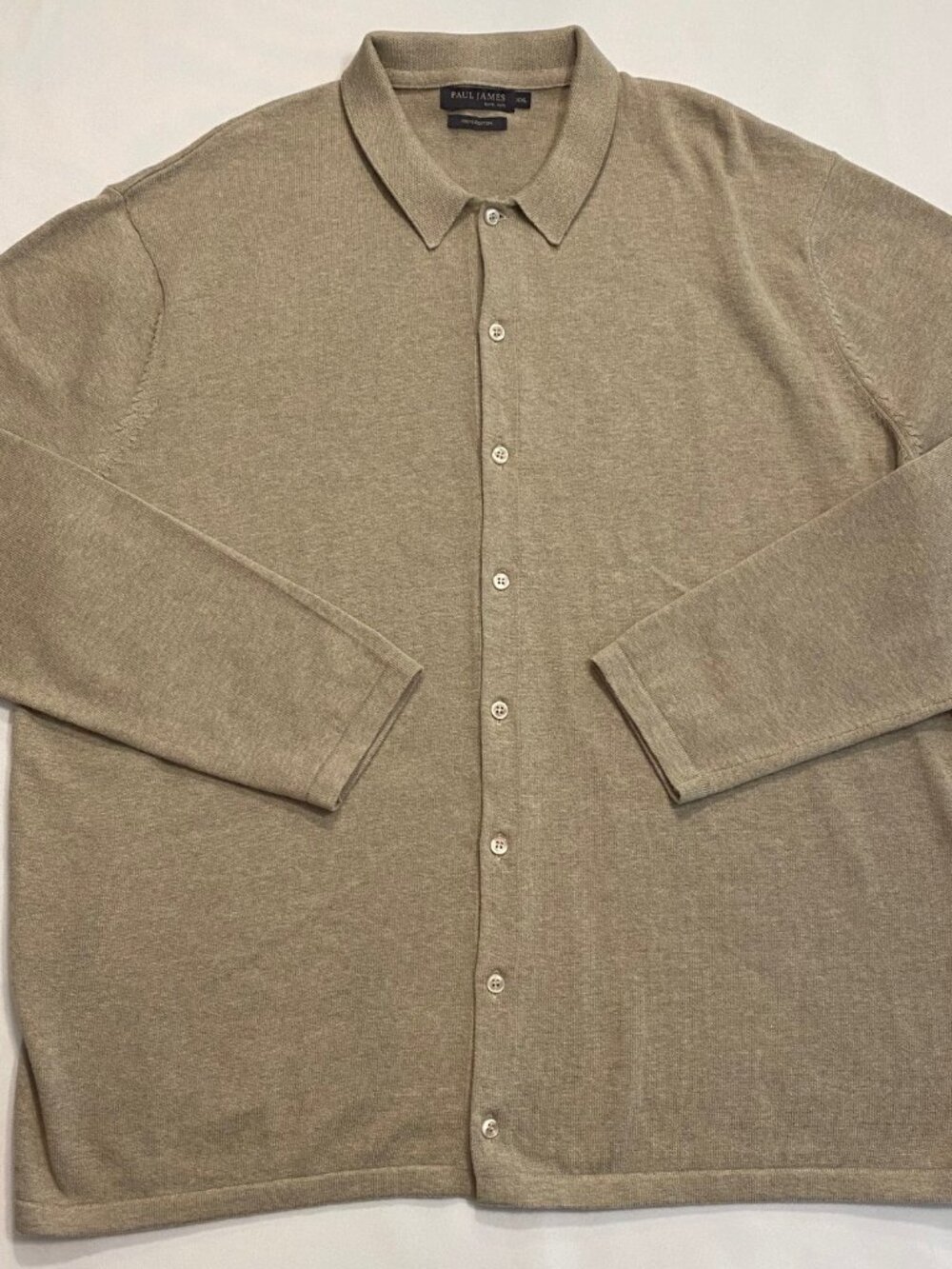 Paul James Men's Long Sleeve Cardigan Tan Cotton XXL - Picture 5 of 7